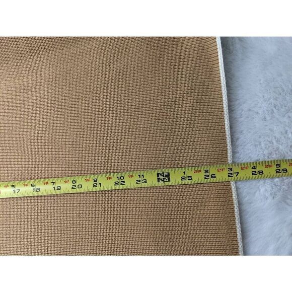 Talbots Women's Tan Pima Cotton Sweater w Cream Trim Folded Crew Neck Size 2X - Picture 6 of 7